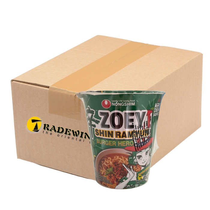 Nong Shim K-pop Demon Hunters Zoey Shin Ramyun Burger Hero Cup Noodle - Hamburger - 12x68g
