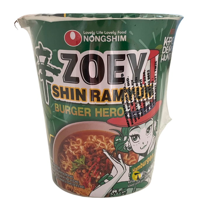 Nong Shim K-pop Demon Hunters Zoey Shin Ramyun Burger Hero Cup Noodle - Hamburger - 68g