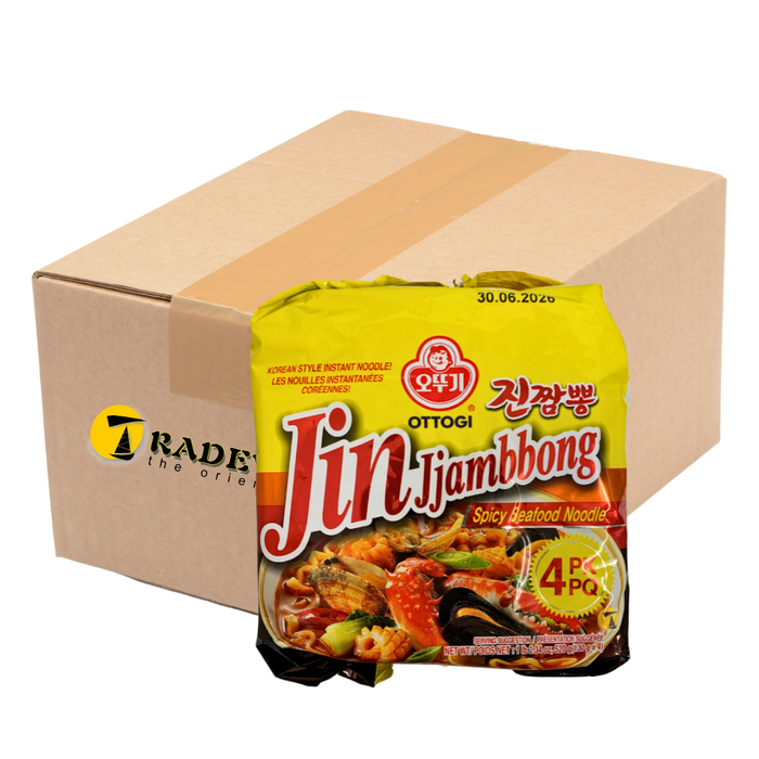 Ottogi Jin Jjambbong Spicy Seafood Instant Noodles - 8x(4x130g)
