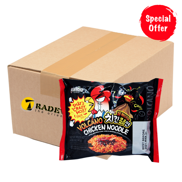 Paldo Volcano Chicken Noodles Artificial Beef & Chicken Flavour - 16 x 140g