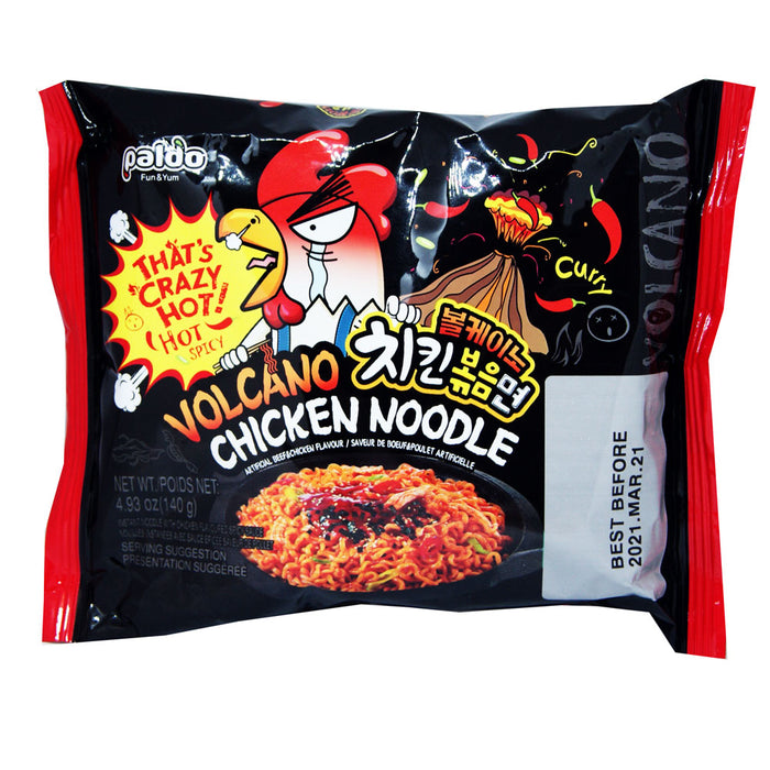 Paldo Volcano Chicken Noodles Artificial Beef & Chicken Flavour - 4 x 140g