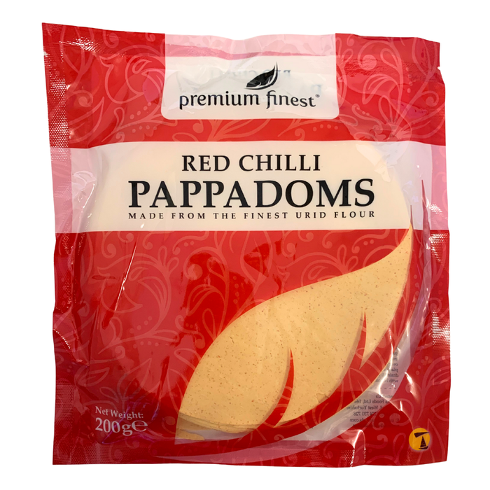 Premium Finest Red Chilli Pappadoms - 200g