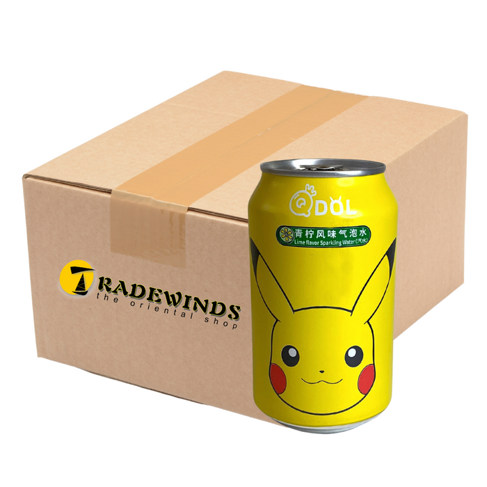 Qdol Pokemon Sparkling Water -  Lime Flavour - 24x330ml