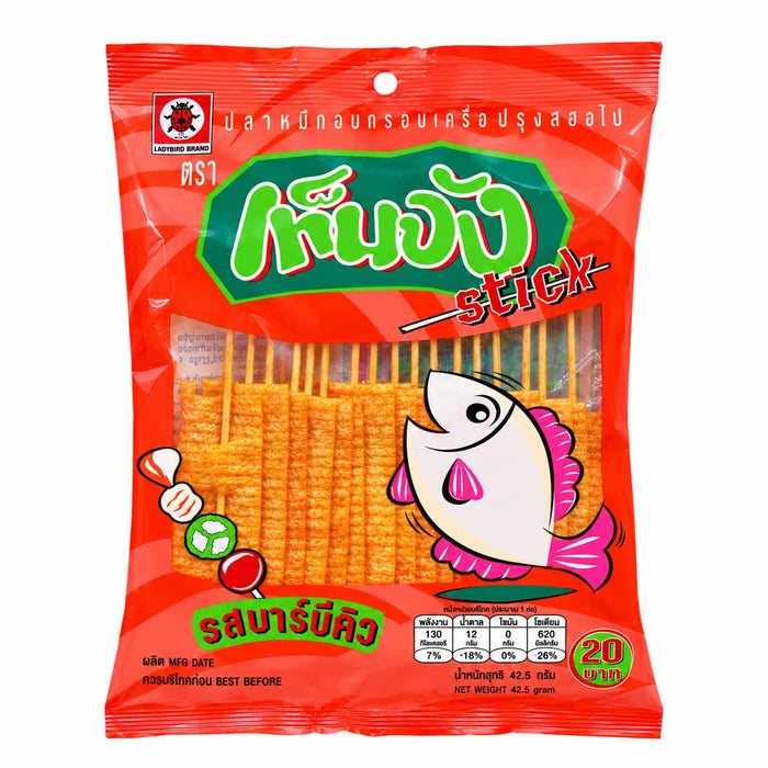 Ladybird Ten Jang Fish Stick Snack BBQ Flavour - 42.5g