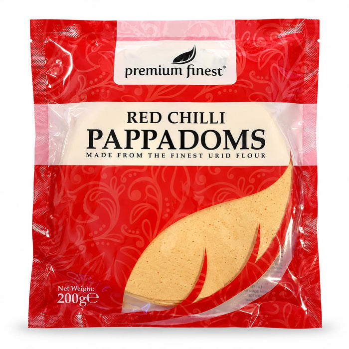 Premium Finest Red Chilli Pappadoms - 200g