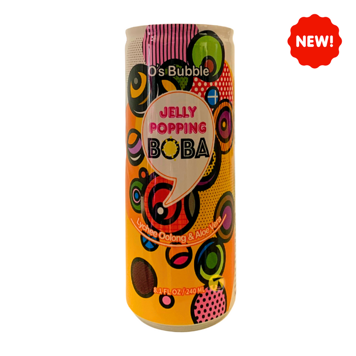 O's Bubble Jelly Popping Boba - Lychee Oolong & Aloe Vera Drink - 240ml