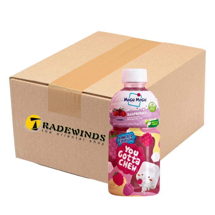 Mogu Mogu Raspberry Flavoured Drink with Nata de Coco - 24x320ml