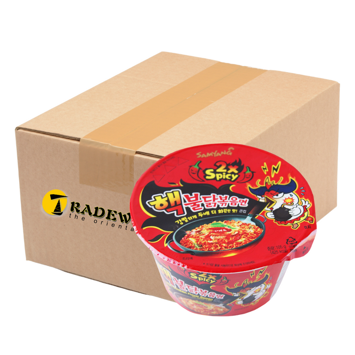 Samyang 2xSpicy Hot Chicken Big Bowl Ramen Noodles - 16 x 105g