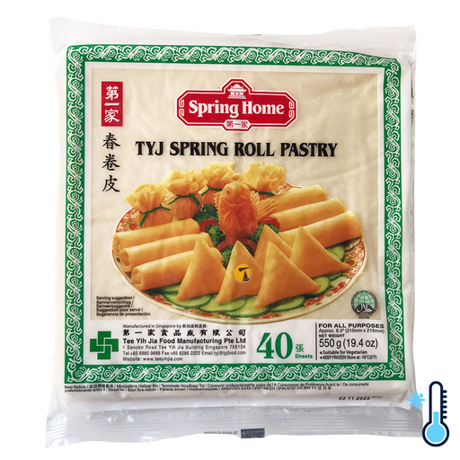 Spring Home TYJ Spring Roll Pastry 8.5" (40 Sheets) - 550g [FROZEN]