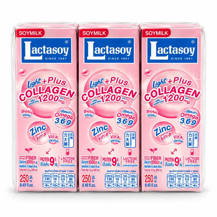 Lactasoy Light Plus Collagen Soya Milk - 6x250ml