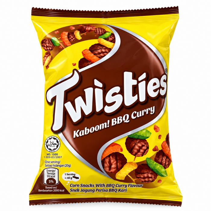 Twisties Corn Snack BBQ Curry Flavour - 140g