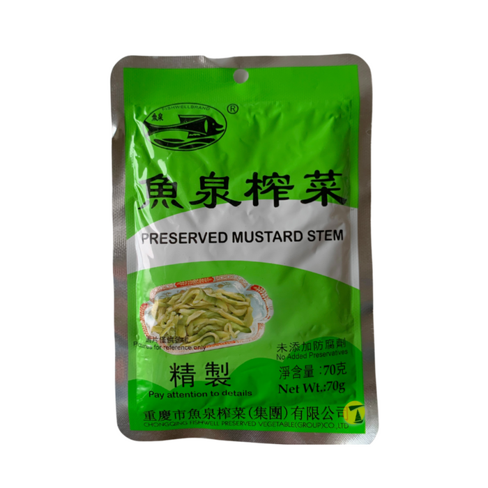 Fish Well Brand Preserved Mustard Stem (Delicious) - 70g