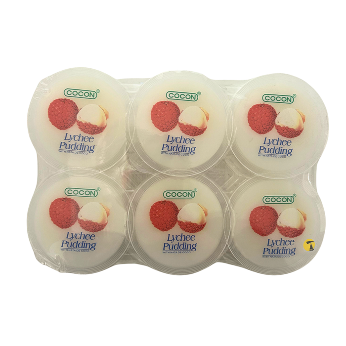 Concon Lychee Flavour Jelly Pudding with Coconut Gel Pieces - 6x80g