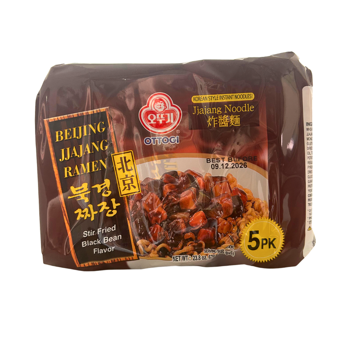 Ottogi Beijing Style Jjajang Stir Fried Black Bean Flavour Ramen - 5x135g