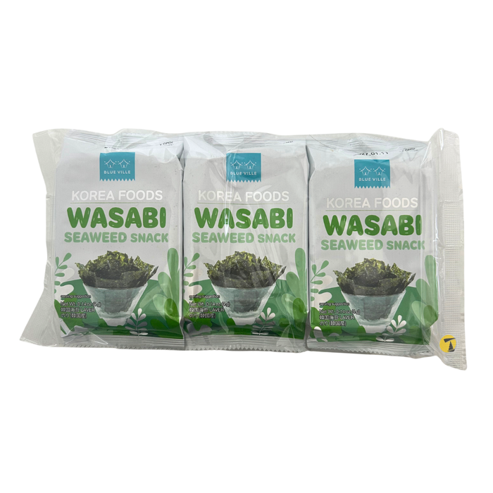 Blue Ville Wasabi Seaweed Snack - 3x4g