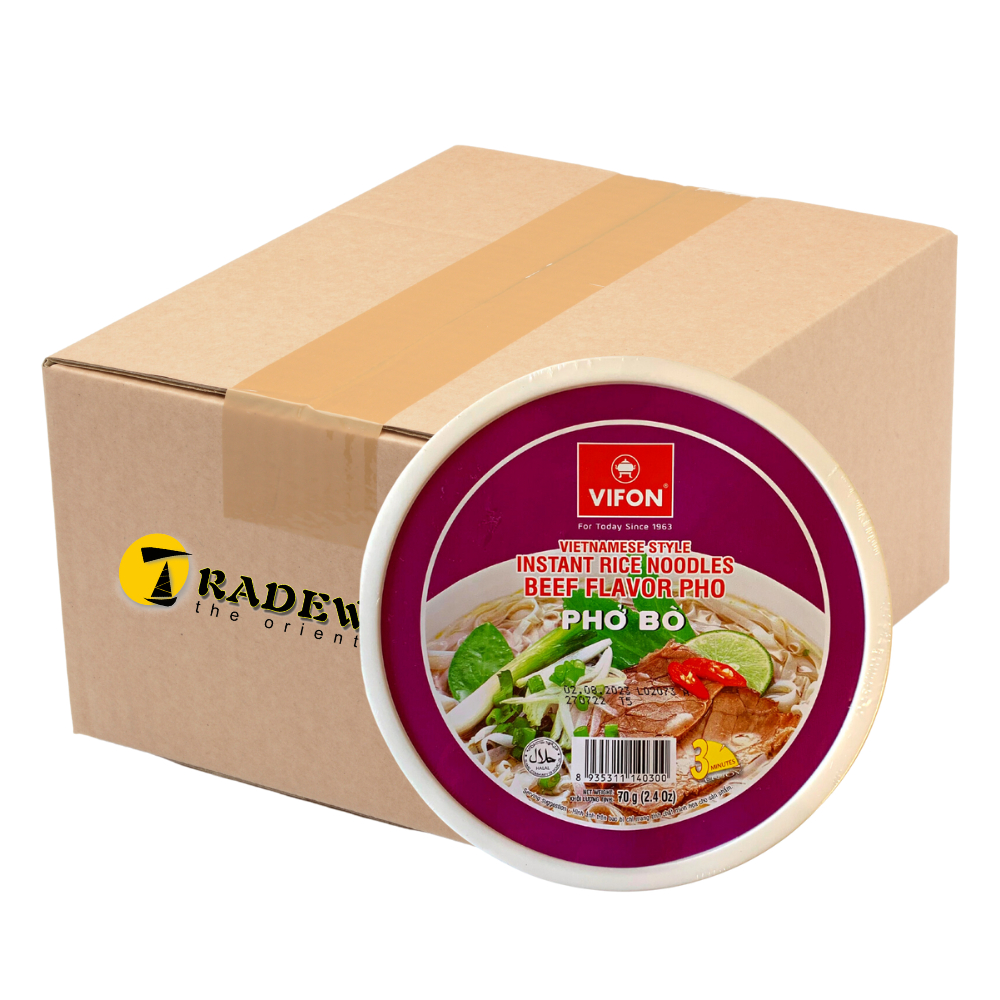 Vifon Vietnamese Instant Rice Noodle Bowl Pho Bo Beef Flavour - 12x70g ...