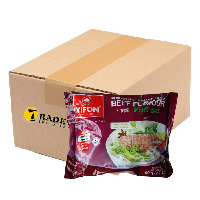 Vifon Vietnamese Instant Rice Noodles Pho Bo Beef Flavour - 30 x 60g