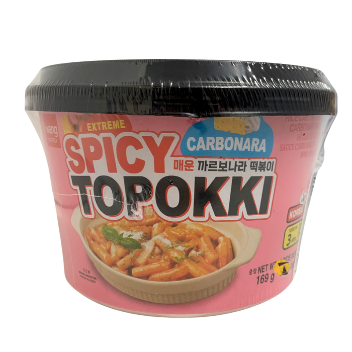 Wang Extreme Spicy Topokki Carbonara Rice Cake Bowl - 169g