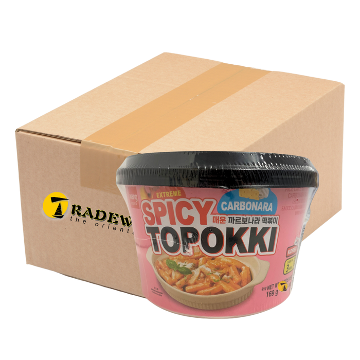 Wang Extreme Spicy Topokki Carbonara Rice Cake Bowl - 6x169g