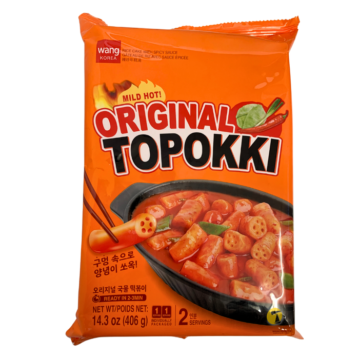 Wang Original Topokki Rice Cake with Hot Sauce - 406g