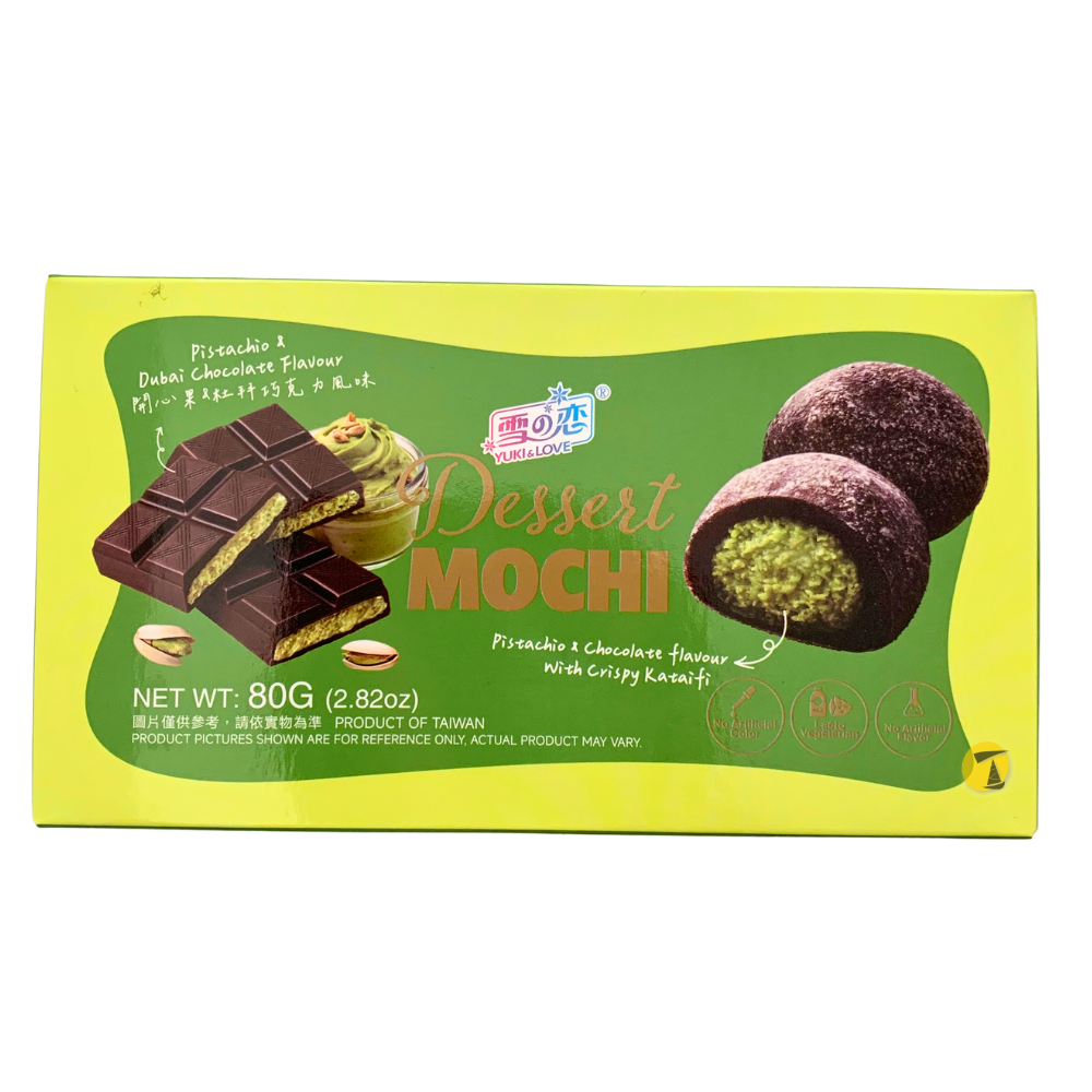 果物 yukifumo. Yuki & Love Pistachio & Dubai Chocolate Dessert Mochi - 80g
