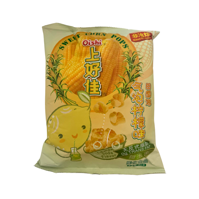 Oishi Sweet Corn Pops - Lemon Soda - 80g BB: 15/01/2025