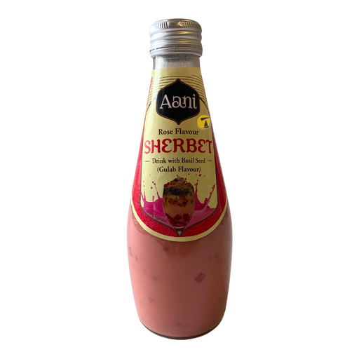 Aani Rose Flavour Sherbet Drink with Basil Seed - 290ml