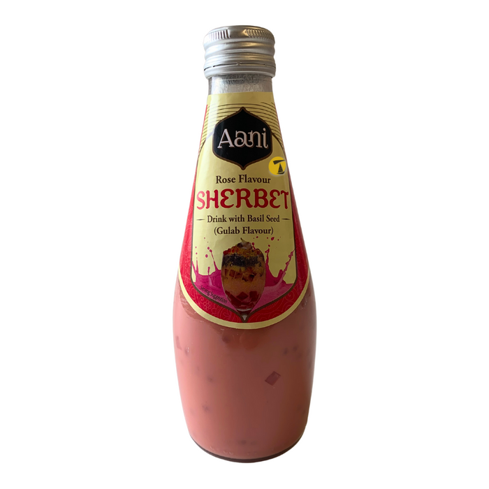 rose basil seed drink Aani Rose Flavour Sherbet Drink with Basil Seed