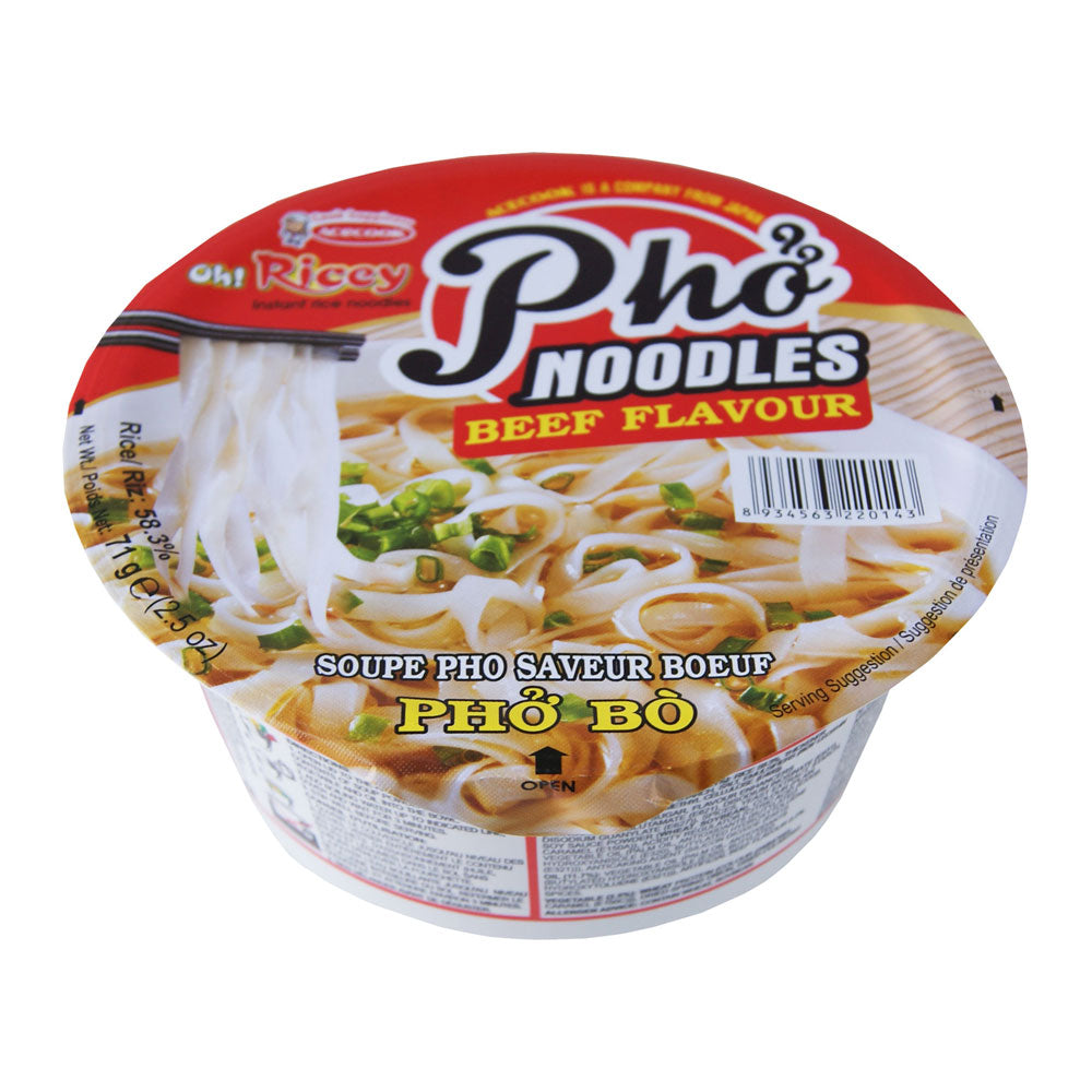 Acecook Oh! Ricey Instant Pho Bo Rice Noodle Bowl Beef Flavour - 70g ...