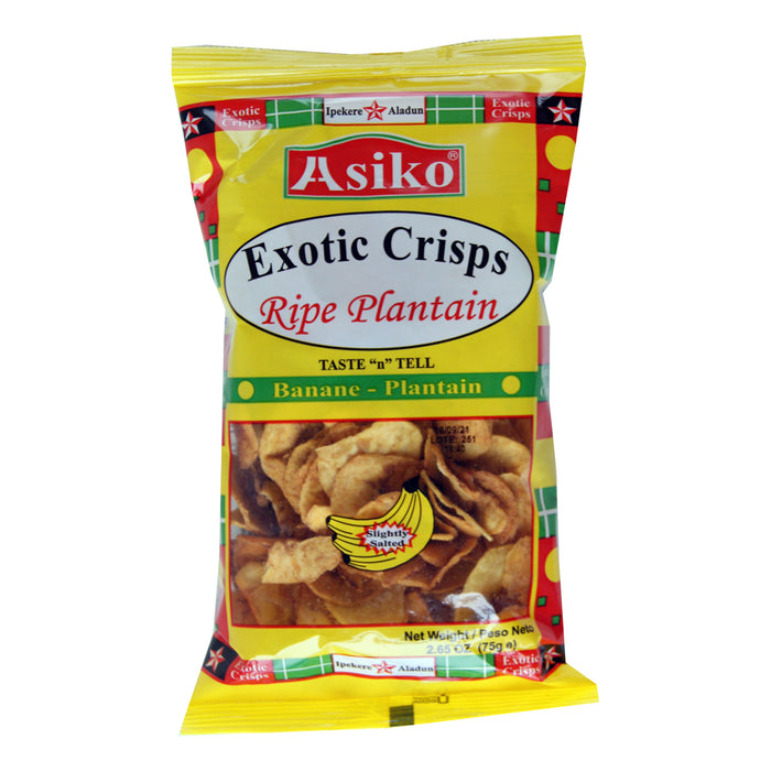 Asiko Plantain Chips - Slightly Salted - 75g