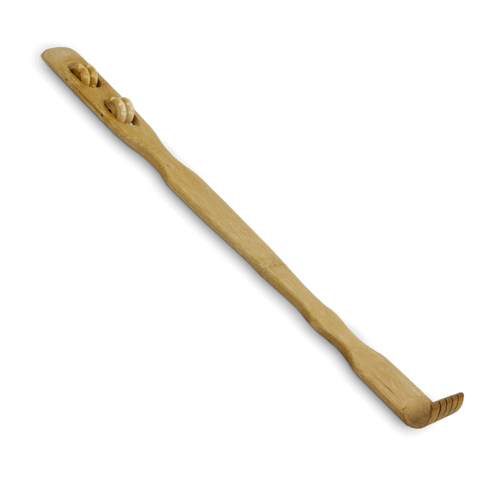 Bamboo Back Scratcher with Massage Wheel