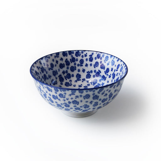 Blue Daisy Japanese Rice Bowl - 12cm