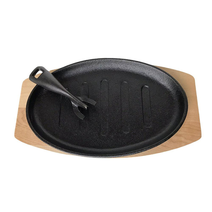 Cast Iron Oval Sizzling  Plate Set