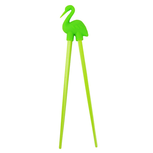 Childrens Chopstick Helper - Easy to Use Training Chopsticks - Green Bird