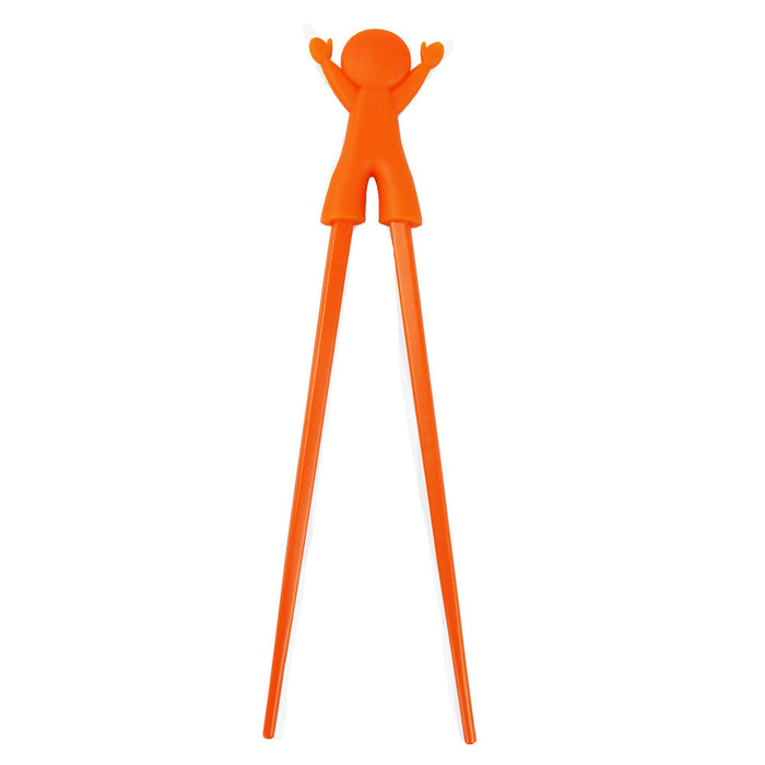 Childrens Chopstick Helper - Easy to Use Training Chopsticks - Orange Boy