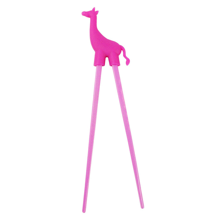 Childrens Chopstick Helper - Easy to Use Training Chopsticks - Pink Giraffe