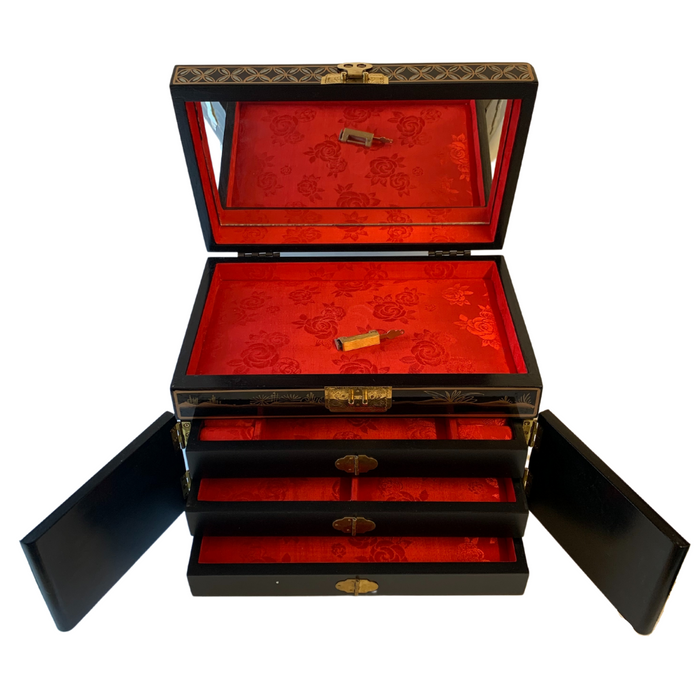 Chinese lacquer sales jewelry box