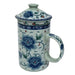Three Piece Chinese Tea Infuser Mug - Peony Design