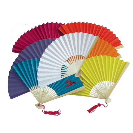 Chinese Folding Paper Hand Fans Traditional Classical Solid Color