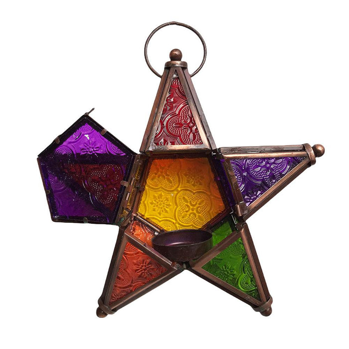 Colourful Star Shaped Candle Holder 