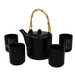 Feng Yue Poetry Tall 5 Piece Black Teaset