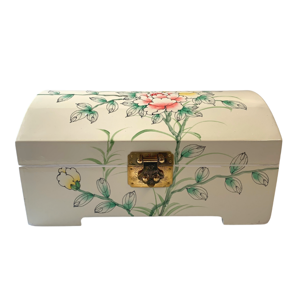 Floral Design White Lacquer Jewellery Box Tradewinds Oriental Shop   FloralDesignWhiteLacquerJewelleryBox 1200x1200 