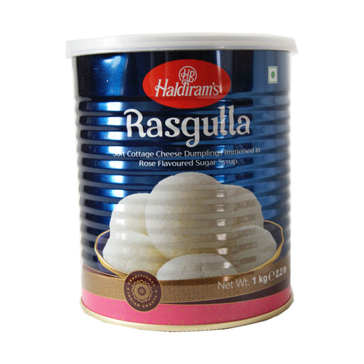 Haldiram's Rasgulla Soft Cottage Cheese Dumplings Immersed In Rose Flavoured Sugar Syrup - 1kg