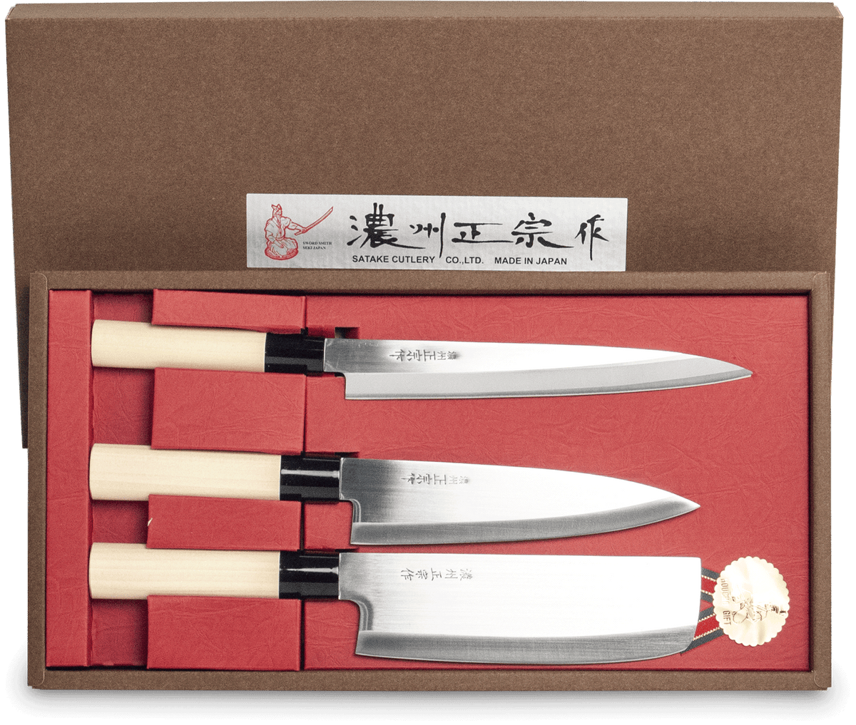 Japanese Knife Set of 3 Sashimi, Santoku & Nakiri — Tradewinds