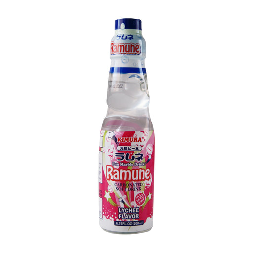 Kimura Ramune Carbonated Lychee Flavour Soft Drink - 200ml