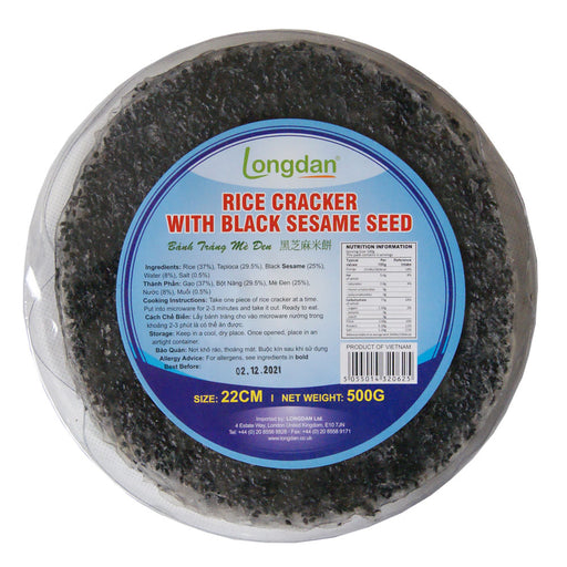 Longdan Rice Cracker with Black Sesame Seed (22cm) - 500g