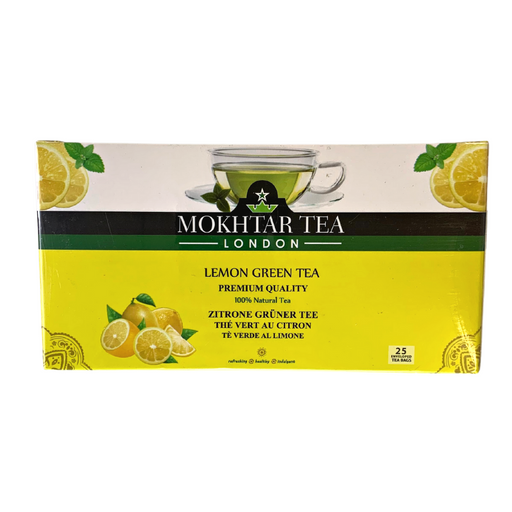 Mokhtar 100% Natural Tea LEMON Green Tea - 25 Tea Bags