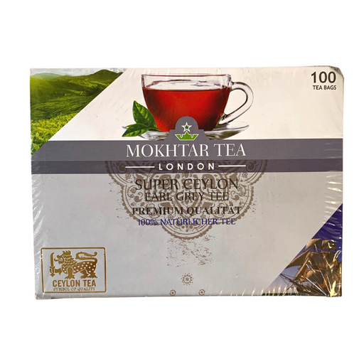 Mokhtar 100% Natural Tea Super Ceylon Earl Grey Tea - 100 Tea Bags