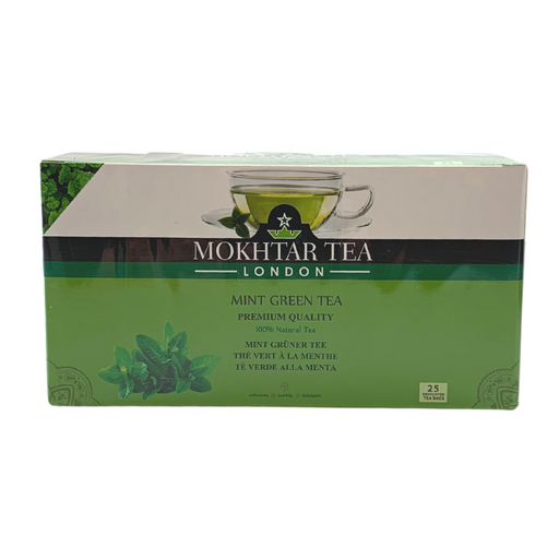 Mokhtar Tea 100% Natural MINT Green Tea (50g) - 25 Tea Bags
