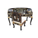 Mother of Pearl Black Lacquer Desk/Dressing Table with Chair